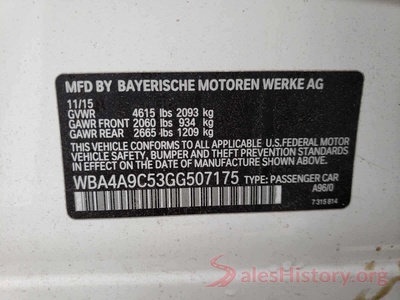 WBA4A9C53GG507175 2016 BMW 4 SERIES