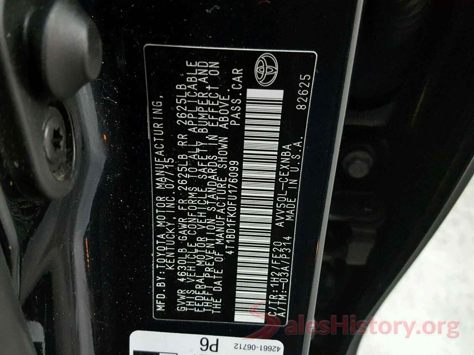 4T1BD1FK0FU176099 2015 TOYOTA CAMRY