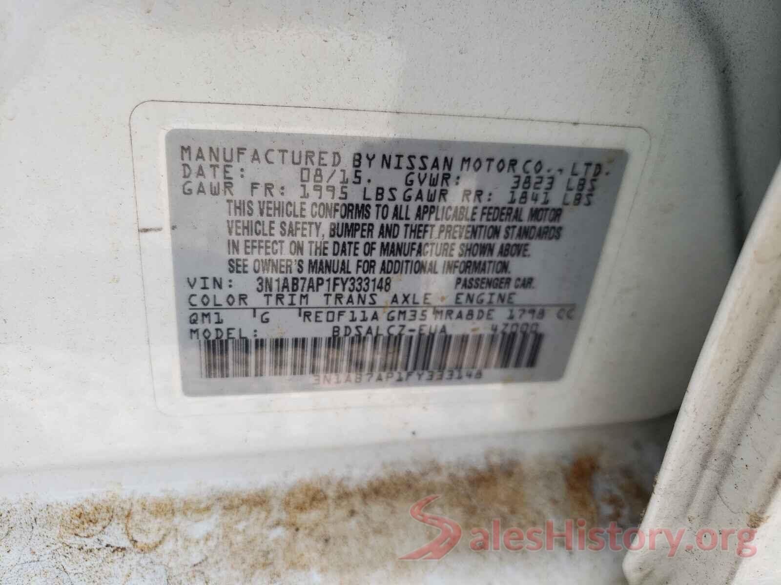 3N1AB7AP1FY333148 2015 NISSAN SENTRA