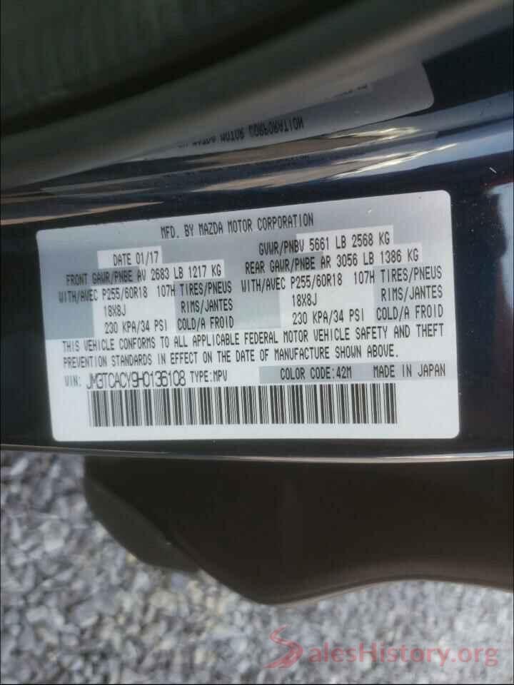 JM3TCACY9H0136108 2017 MAZDA CX-9