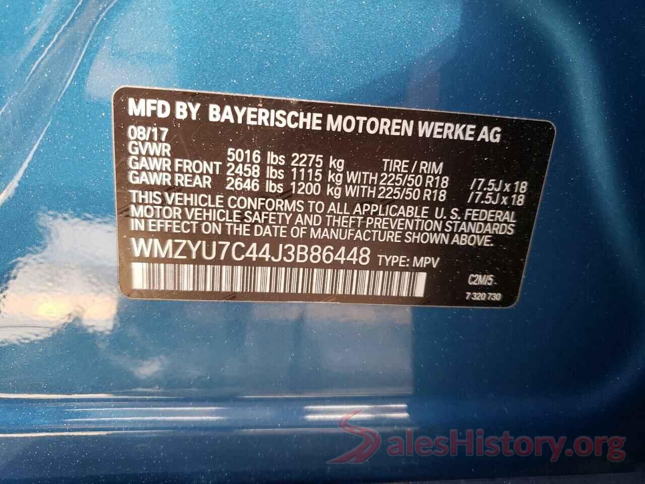 WMZYU7C44J3B86448 2018 MINI COOPER