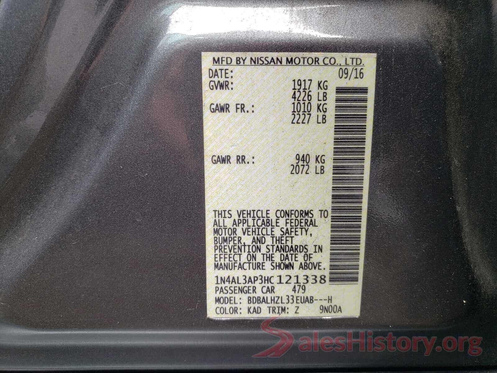 1N4AL3AP3HC121338 2017 NISSAN ALTIMA