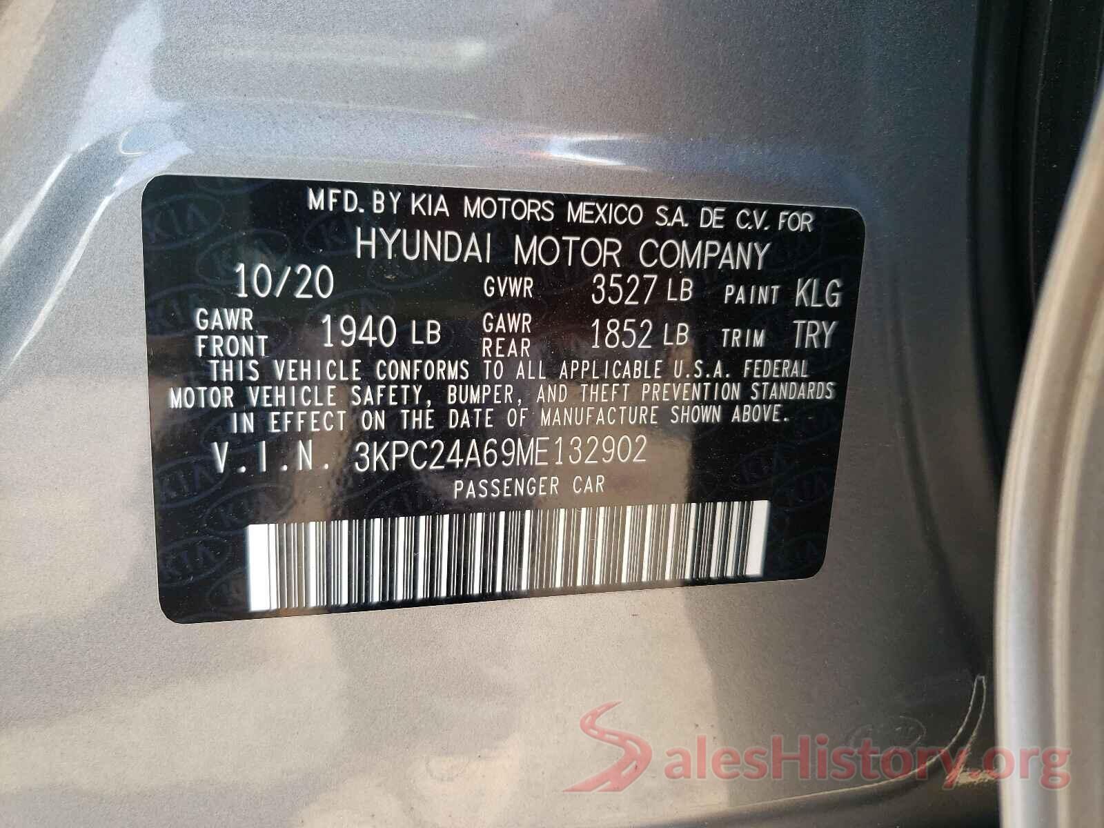 3KPC24A69ME132902 2021 HYUNDAI ACCENT