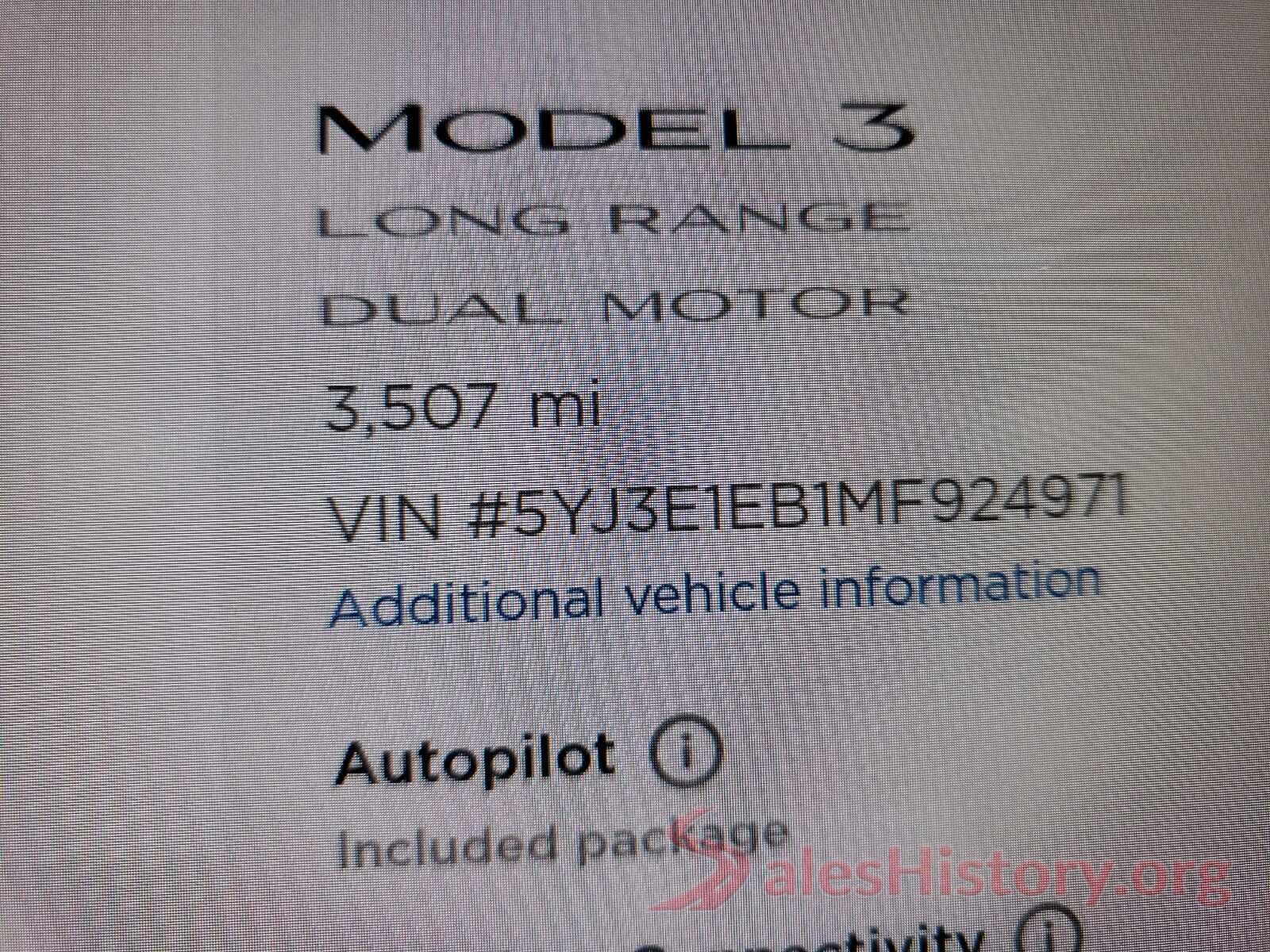 5YJ3E1EB1MF924971 2021 TESLA MODEL 3