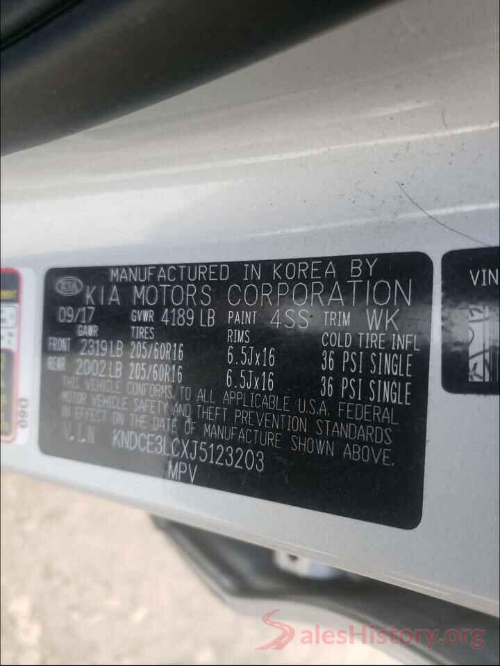 KNDCE3LCXJ5123203 2018 KIA NIRO