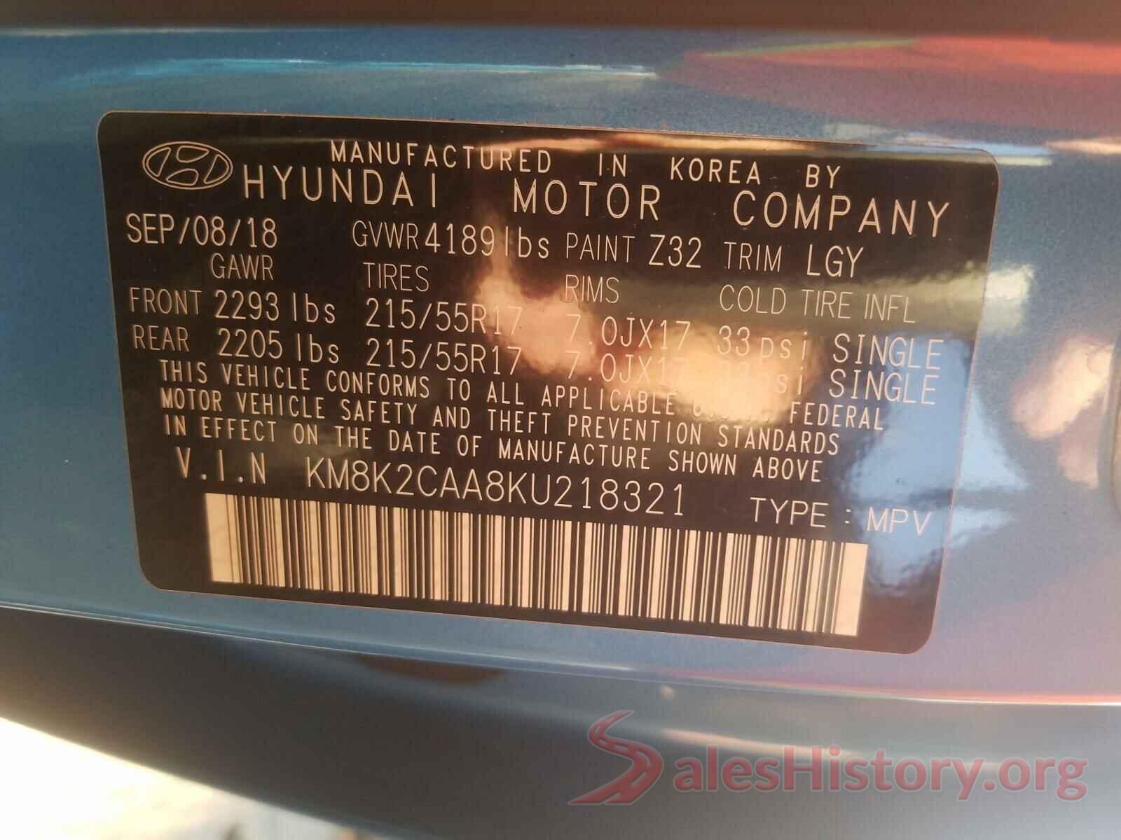 KM8K2CAA8KU218321 2019 HYUNDAI KONA