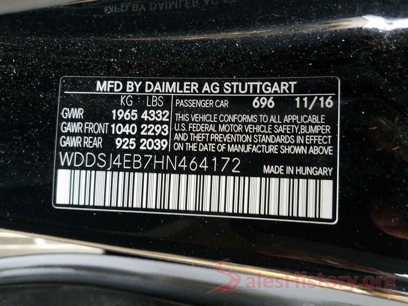 WDDSJ4EB7HN464172 2017 MERCEDES-BENZ C CLASS