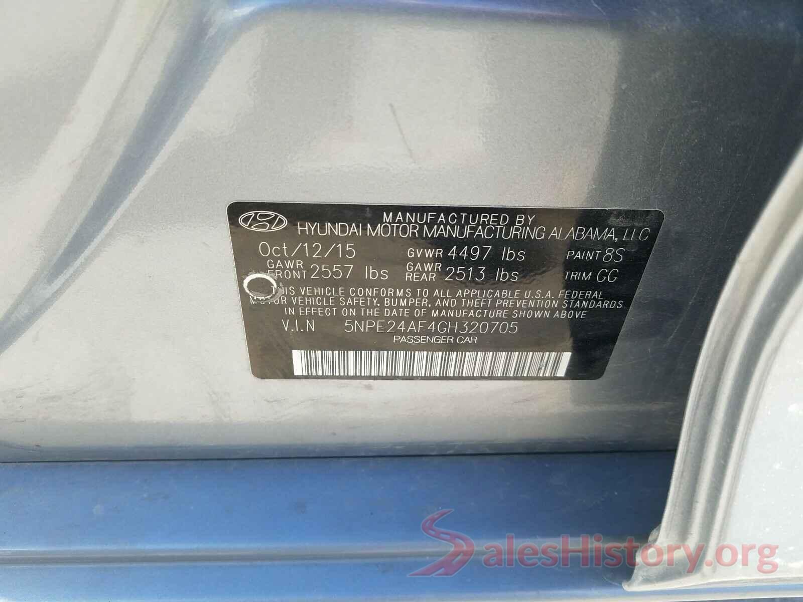 5NPE24AF4GH320705 2016 HYUNDAI SONATA