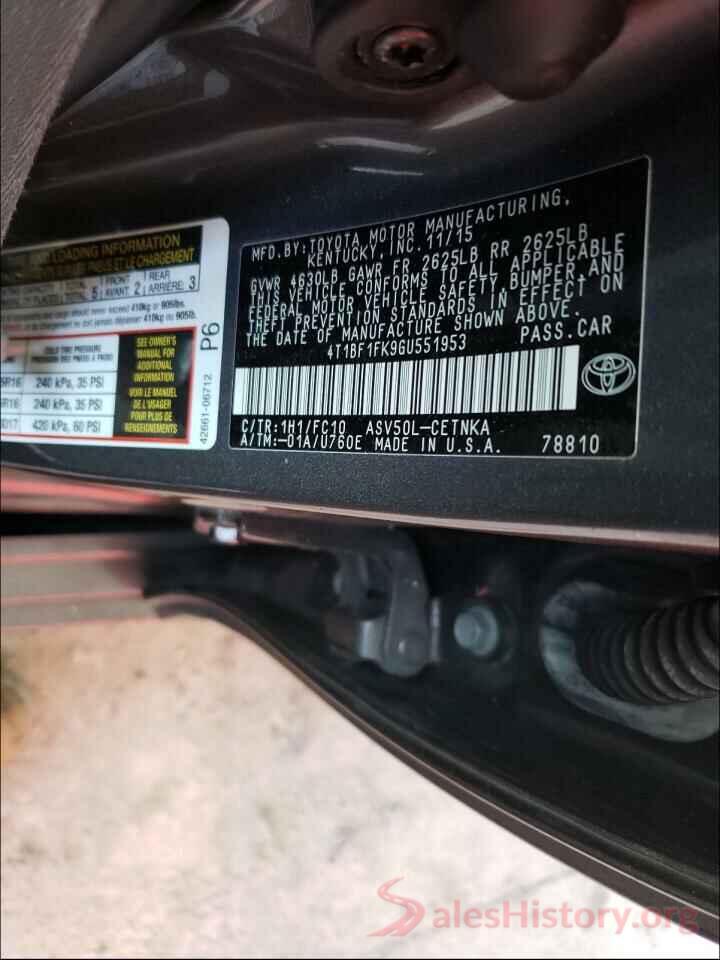 4T1BF1FK9GU551953 2016 TOYOTA CAMRY