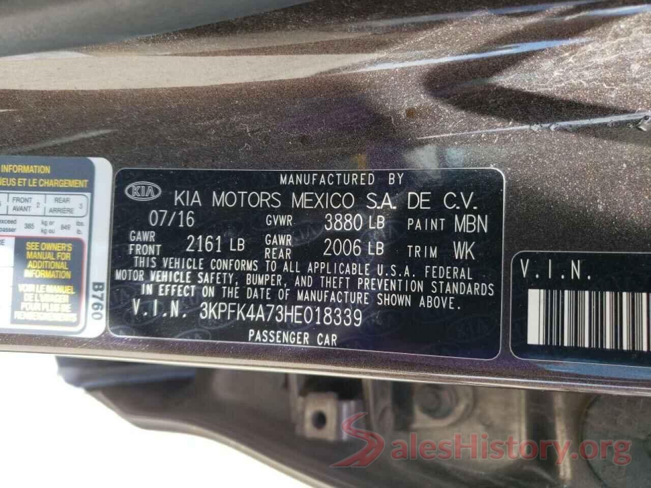 3KPFK4A73HE018339 2017 KIA FORTE