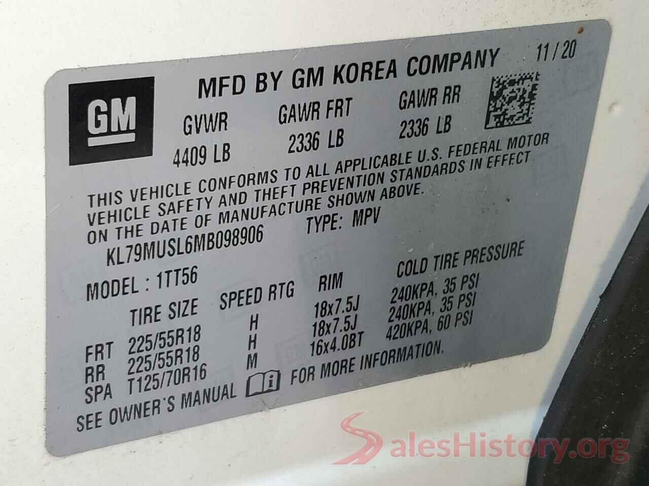 KL79MUSL6MB098906 2021 CHEVROLET TRAILBLZR