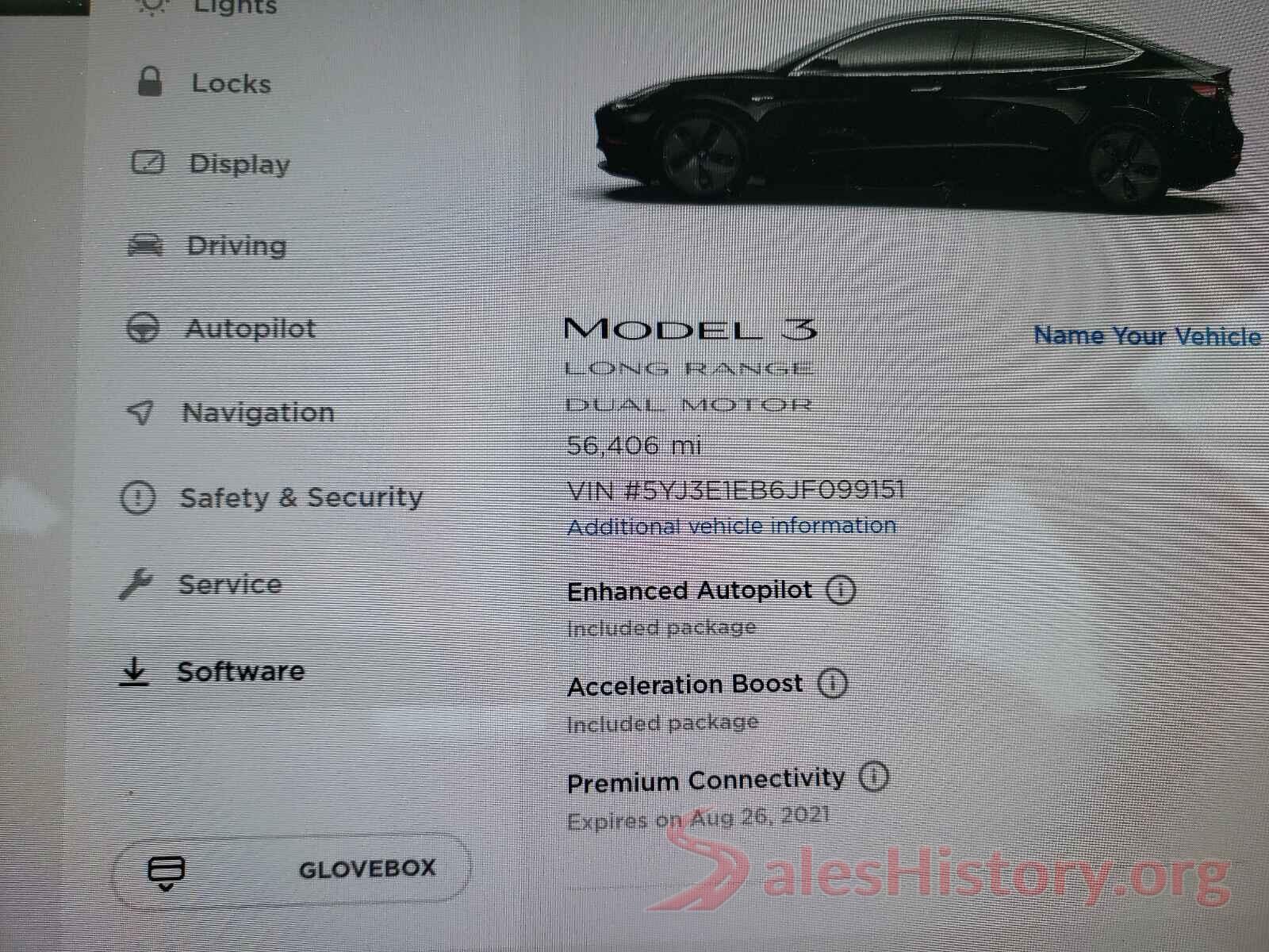 5YJ3E1EB6JF099151 2018 TESLA MODEL 3