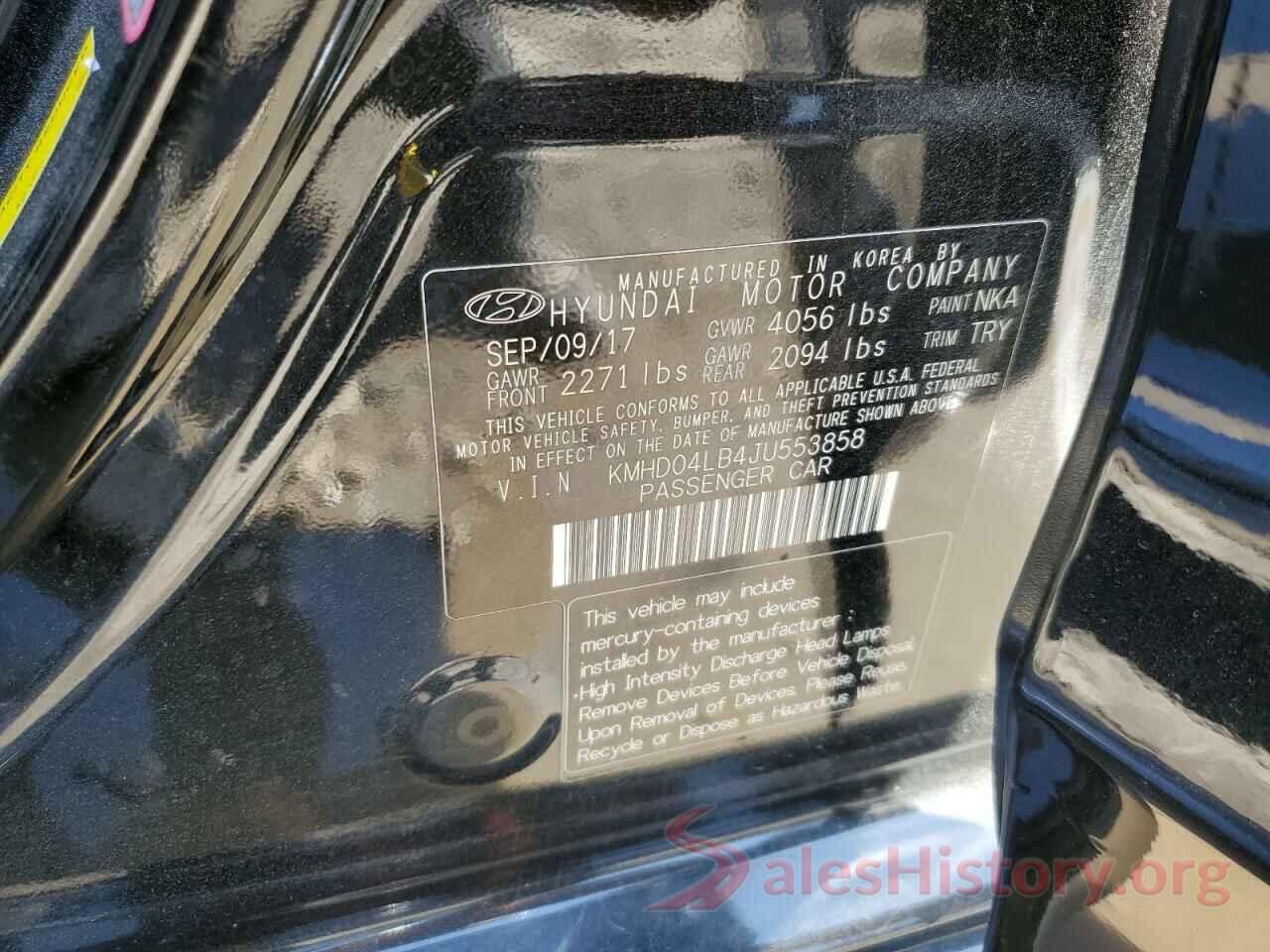 KMHD04LB4JU553858 2018 HYUNDAI ELANTRA