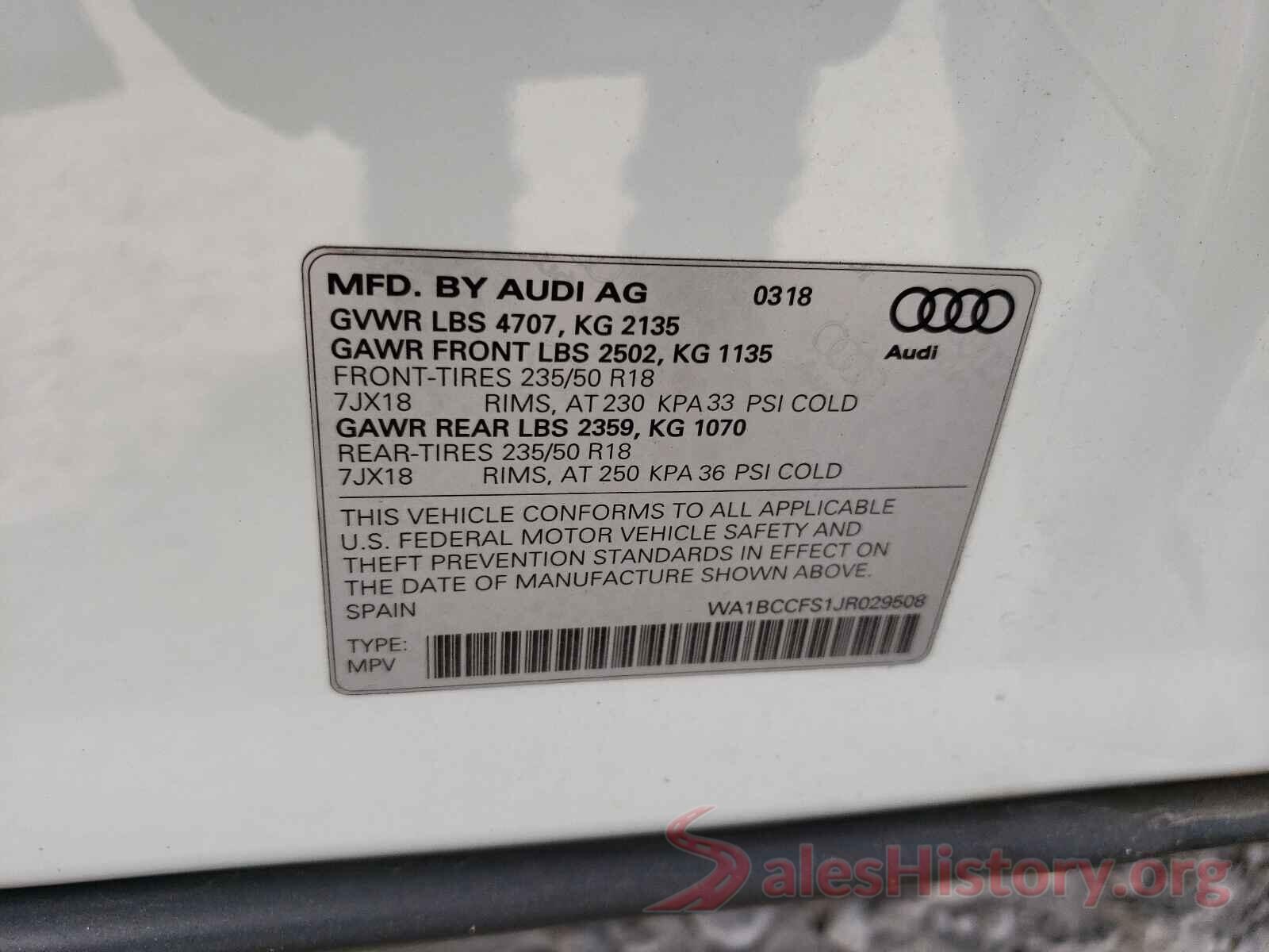 WA1BCCFS1JR029508 2018 AUDI Q3