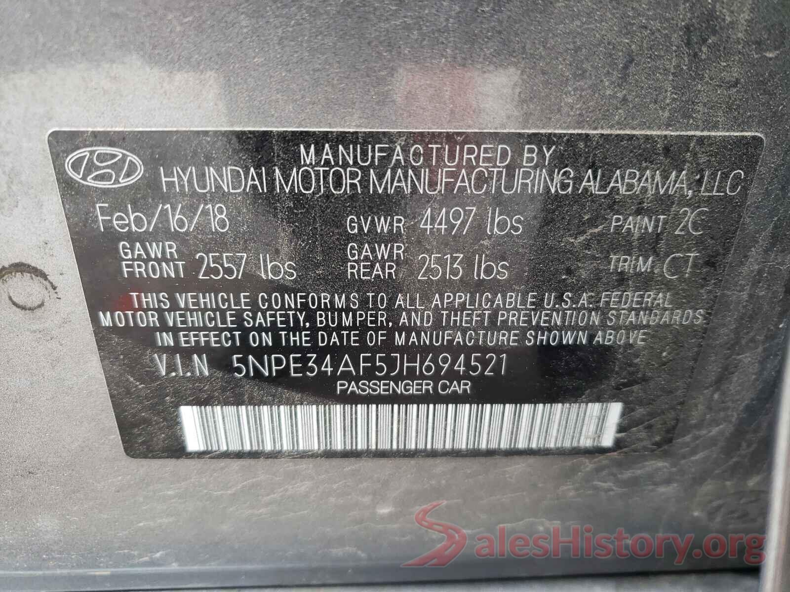 5NPE34AF5JH694521 2018 HYUNDAI SONATA