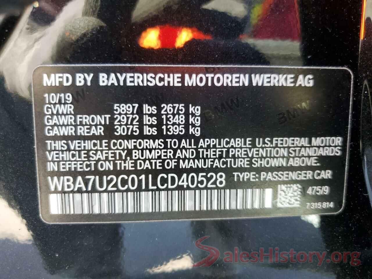 WBA7U2C01LCD40528 2020 BMW 7 SERIES