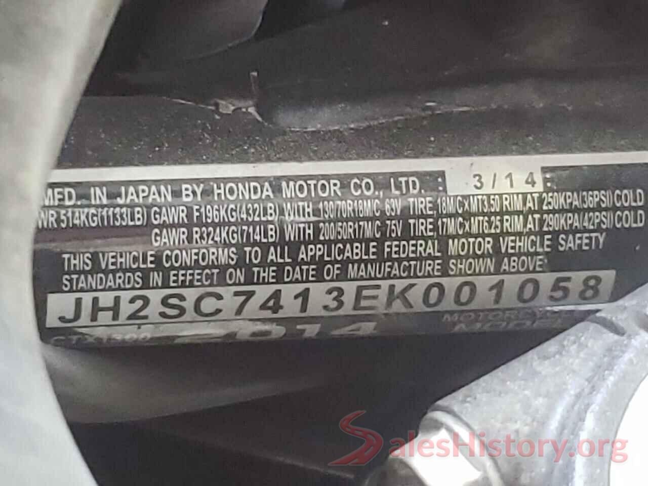 JH2SC7413EK001058 2014 HONDA OTHR CYCLE