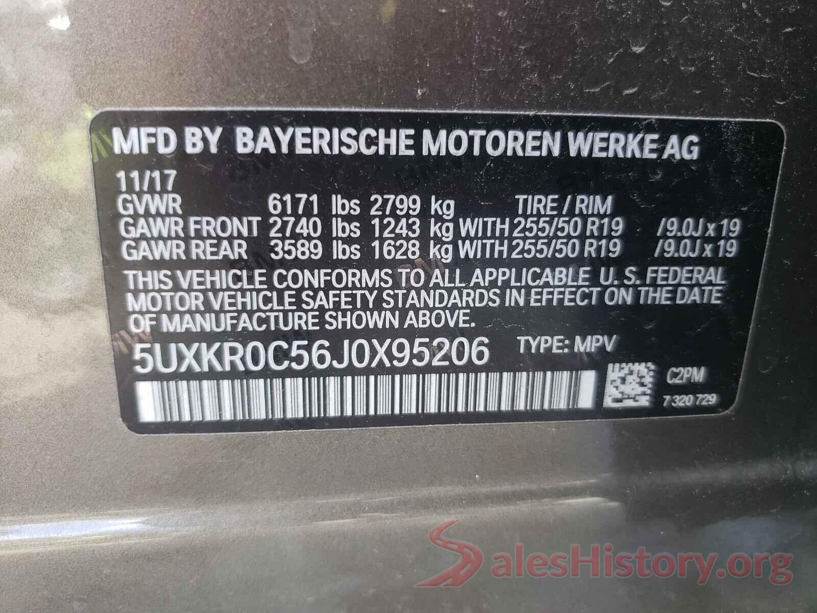 5UXKR0C56J0X95206 2018 BMW X5