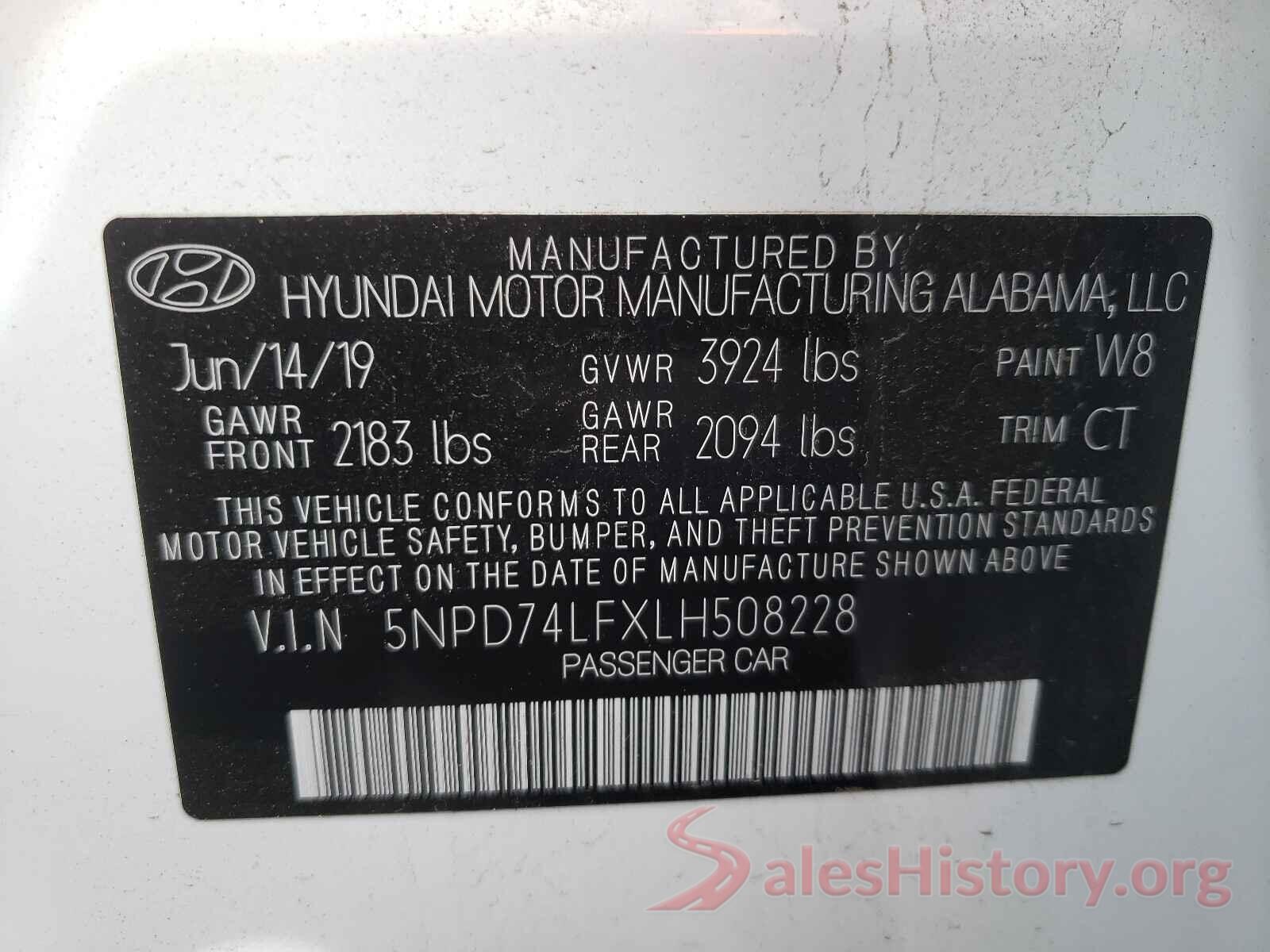 5NPD74LFXLH508228 2020 HYUNDAI ELANTRA