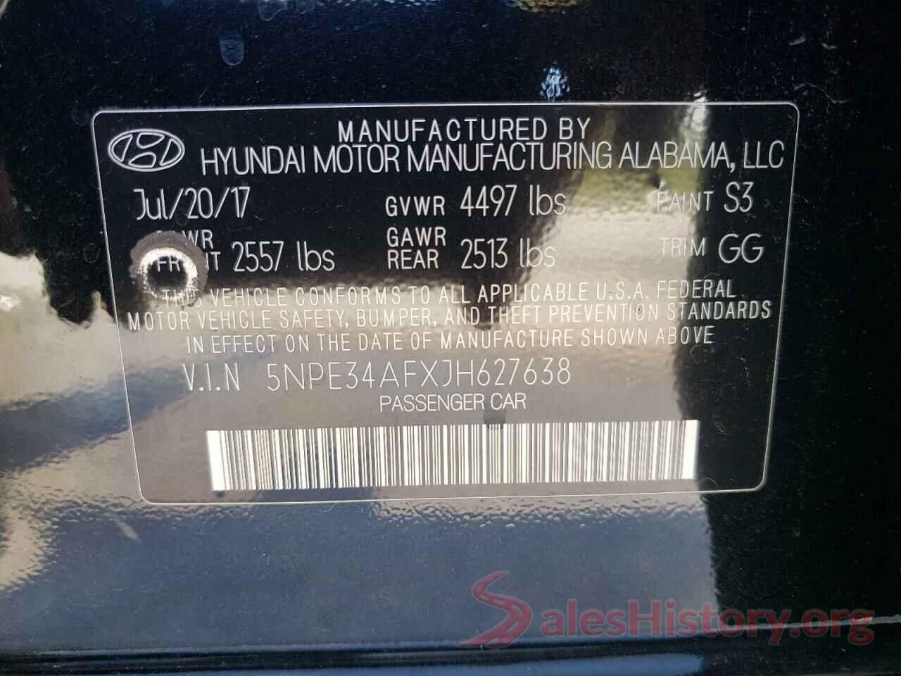 5NPE34AFXJH627638 2018 HYUNDAI SONATA