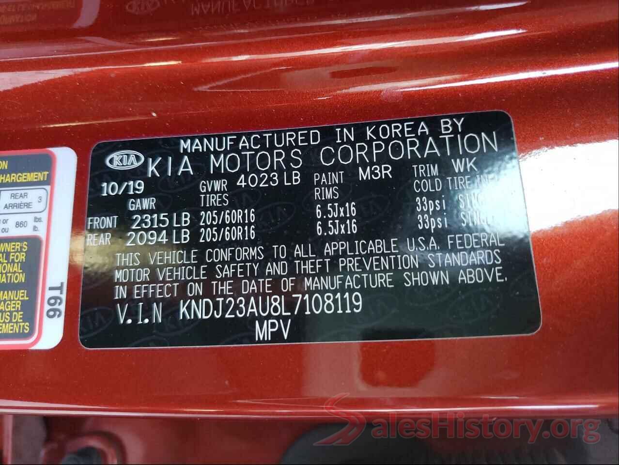 KNDJ23AU8L7108119 2020 KIA SOUL