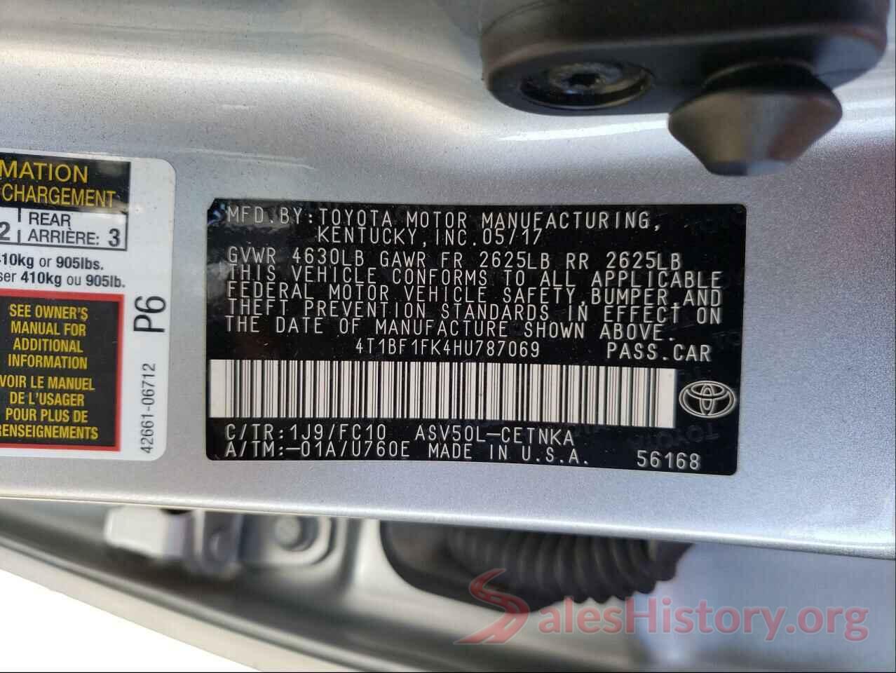 4T1BF1FK4HU787069 2017 TOYOTA CAMRY