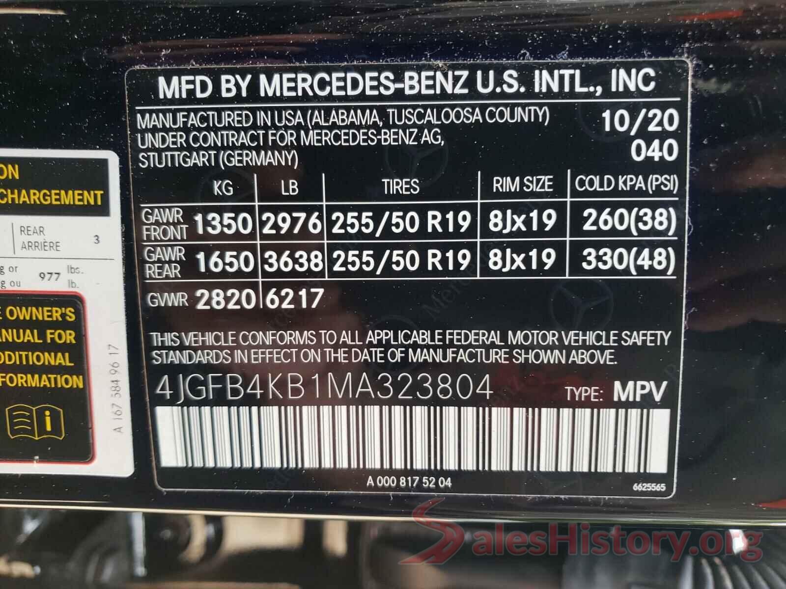 4JGFB4KB1MA323804 2021 MERCEDES-BENZ GLE-CLASS