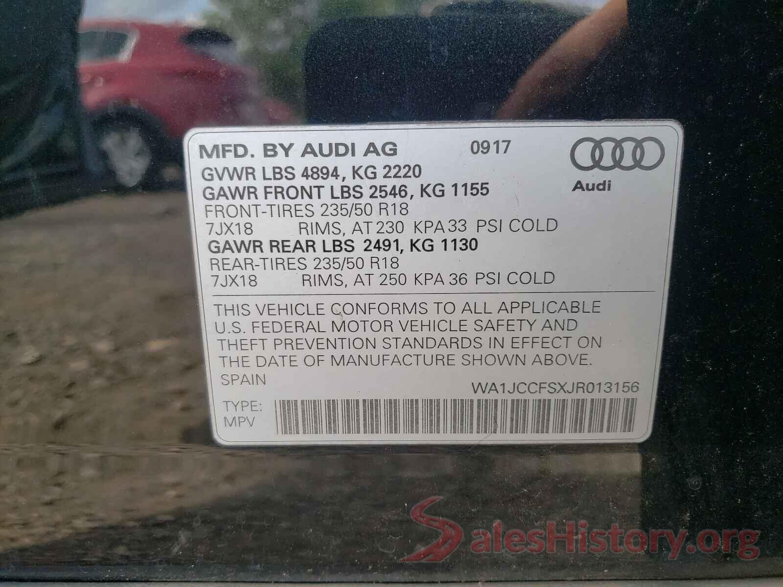 WA1JCCFSXJR013156 2018 AUDI Q3