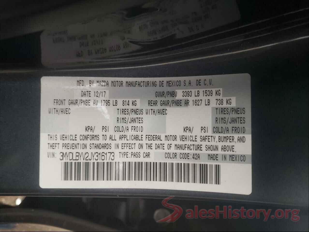 3MYDLBYV2JY316173 2018 TOYOTA YARIS