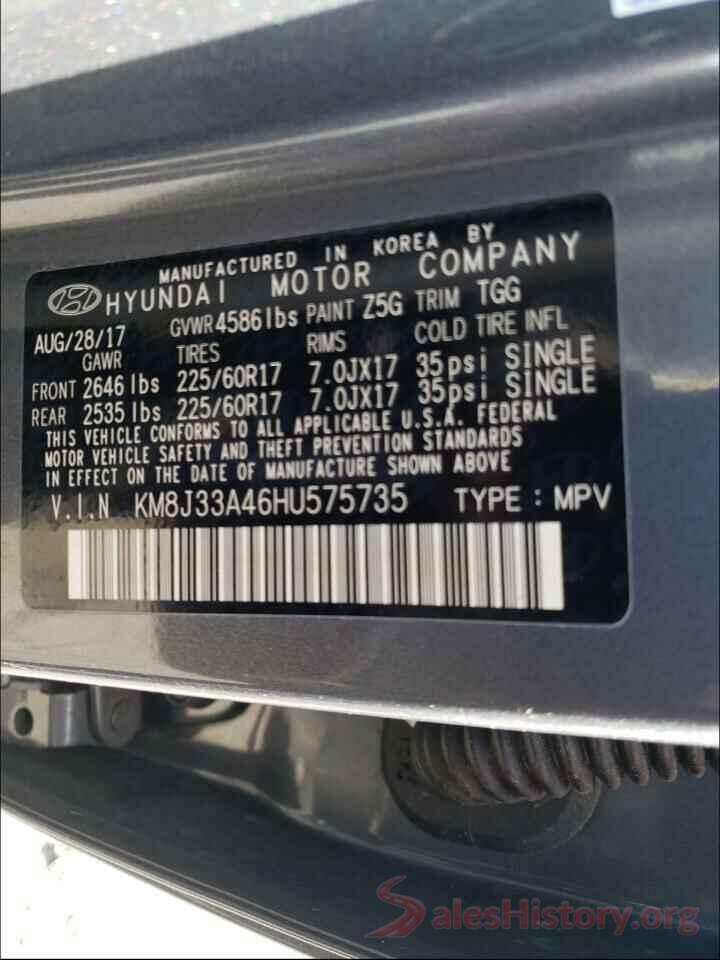 KM8J33A46HU575735 2017 HYUNDAI TUCSON