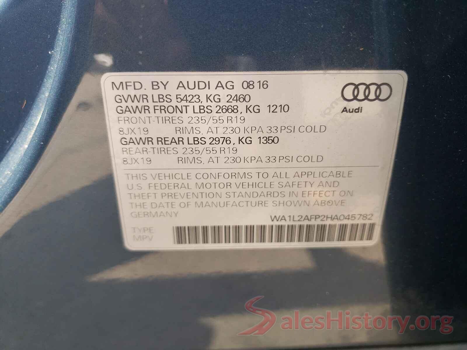 WA1L2AFP2HA045782 2017 AUDI Q5