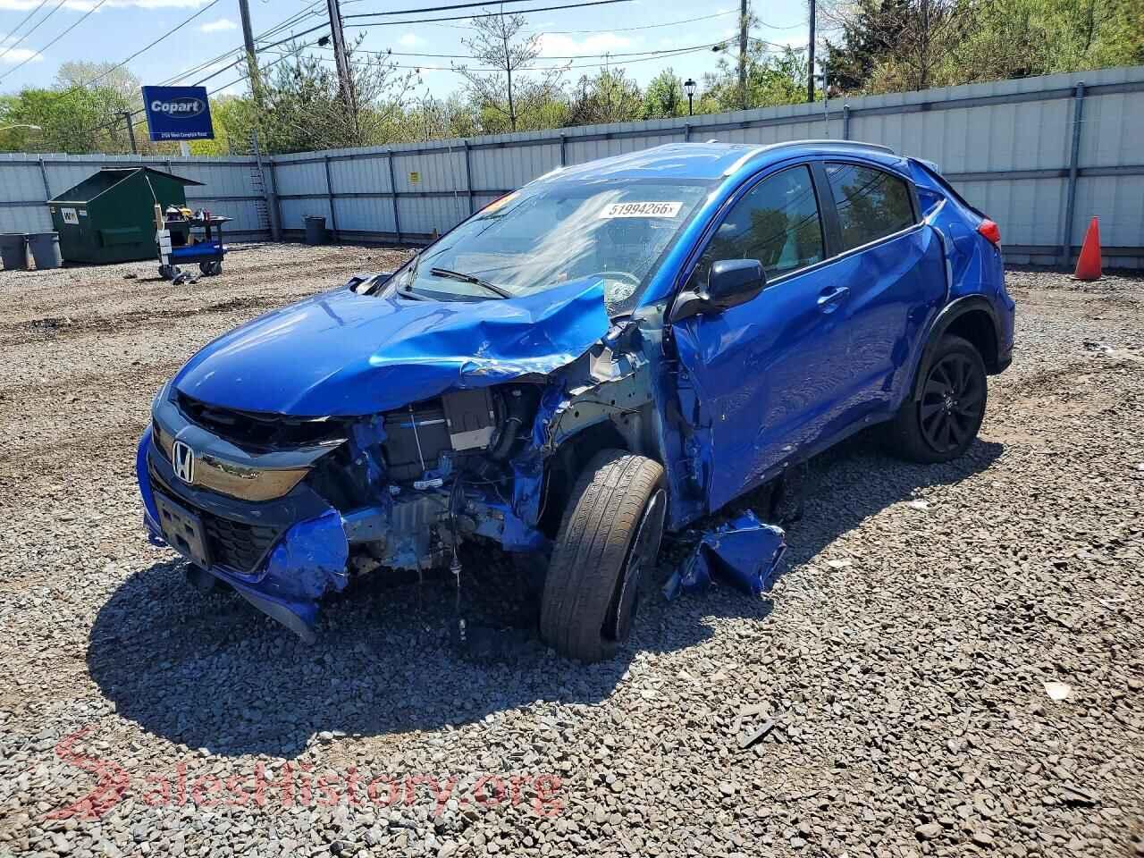2021 HONDA HR-V VIN 3CZRU6H11MM743792, auction photo