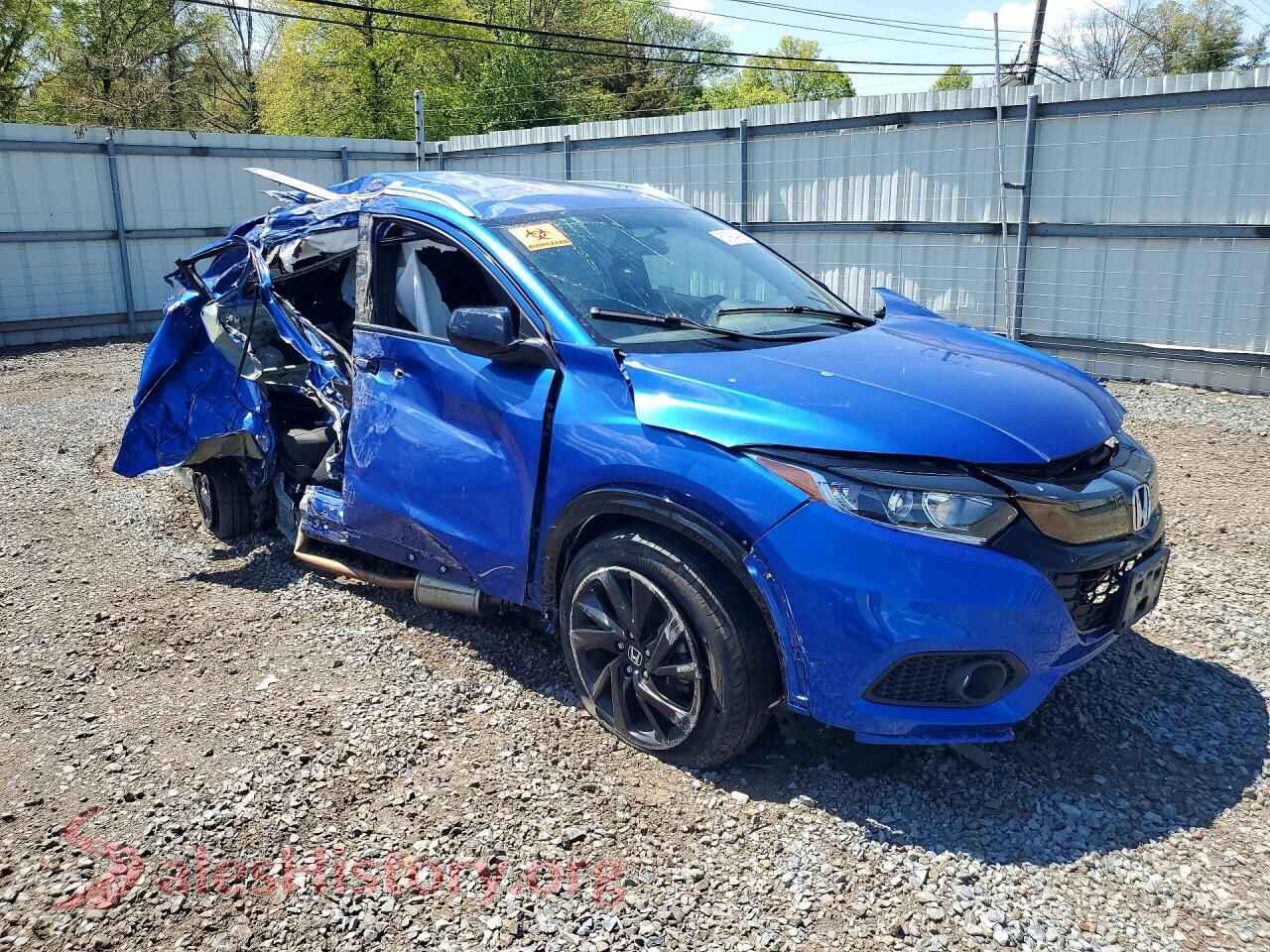 2021 HONDA HR-V VIN 3CZRU6H11MM743792, rear 3/4 view