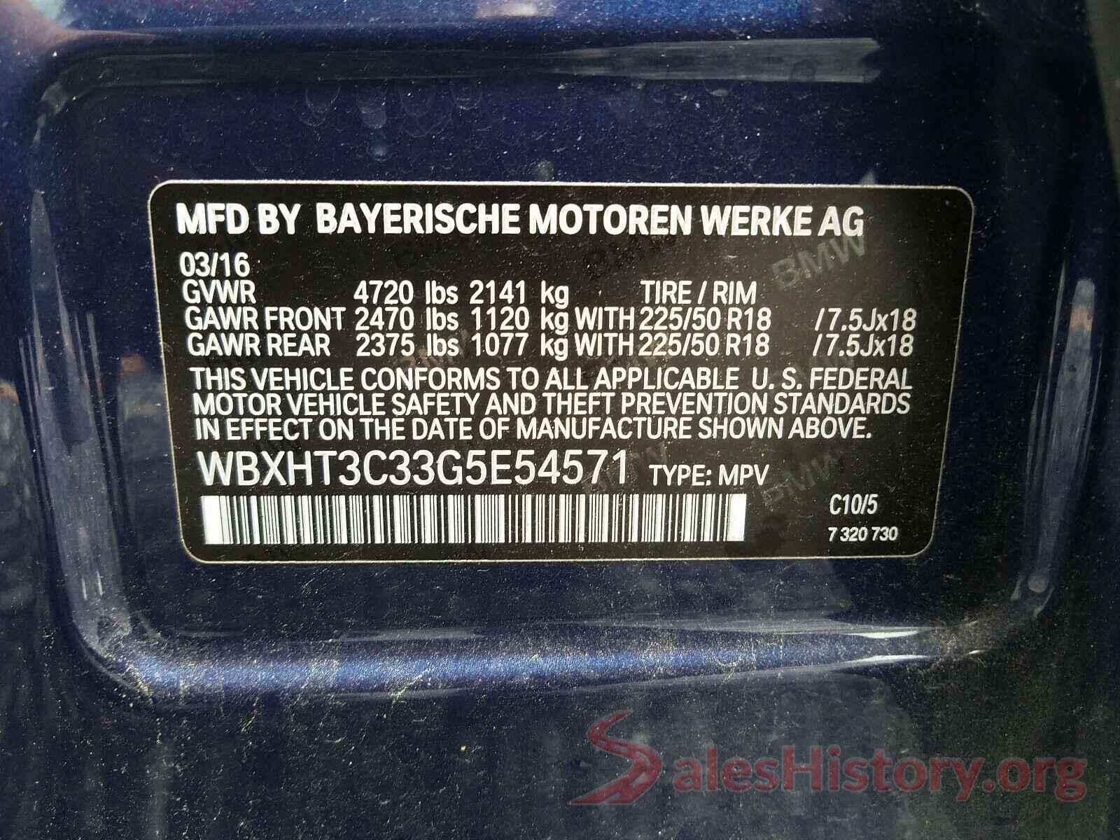 WBXHT3C33G5E54571 2016 BMW X1