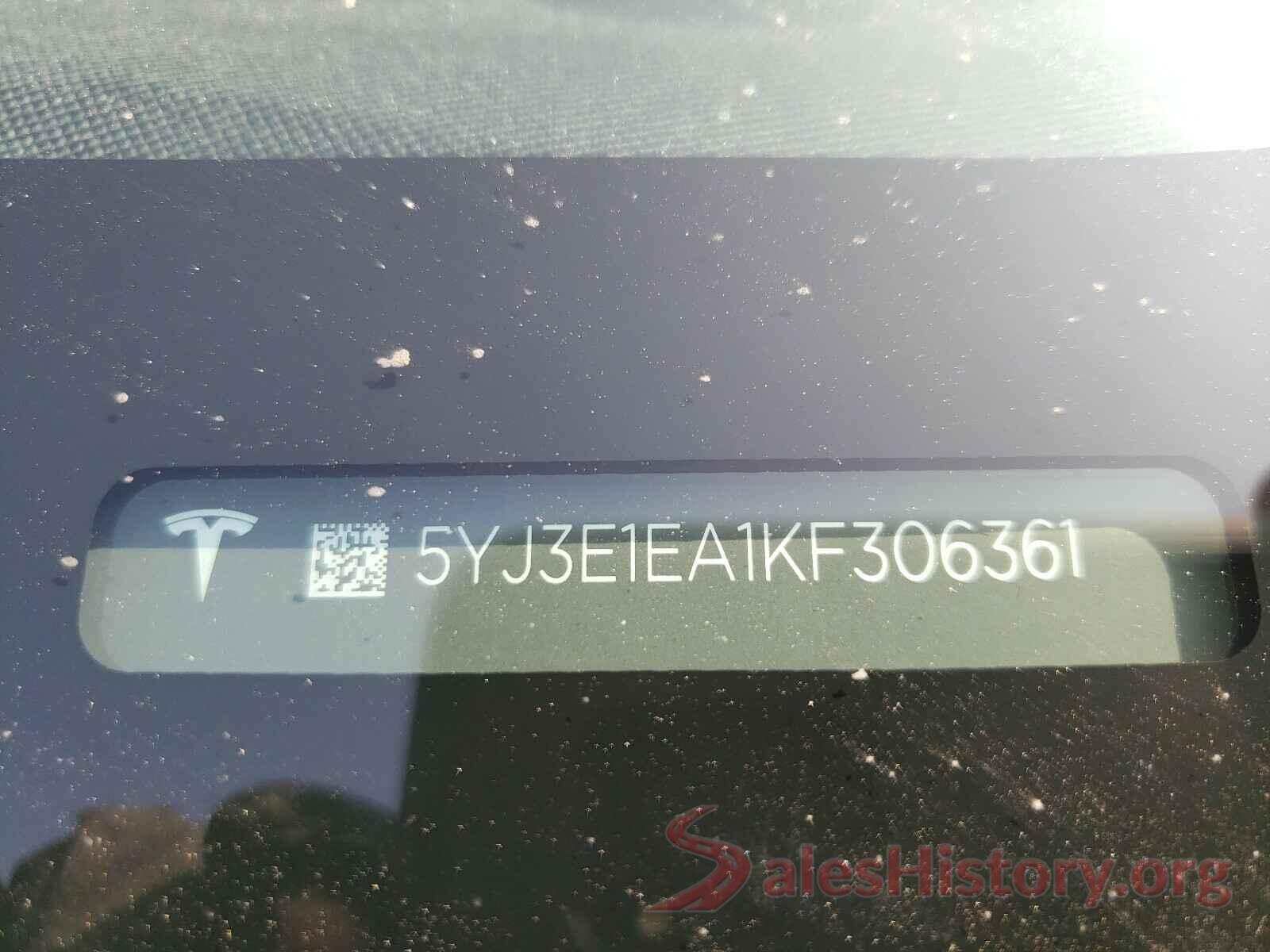 5YJ3E1EA1KF306361 2019 TESLA MODEL 3