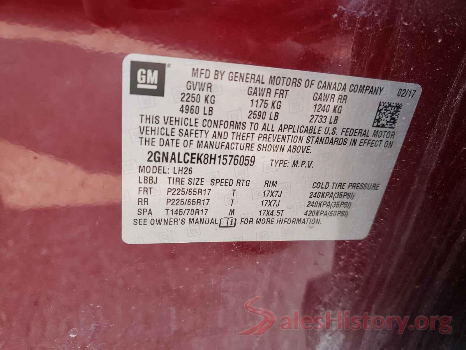 2GNALCEK8H1576059 2017 CHEVROLET EQUINOX