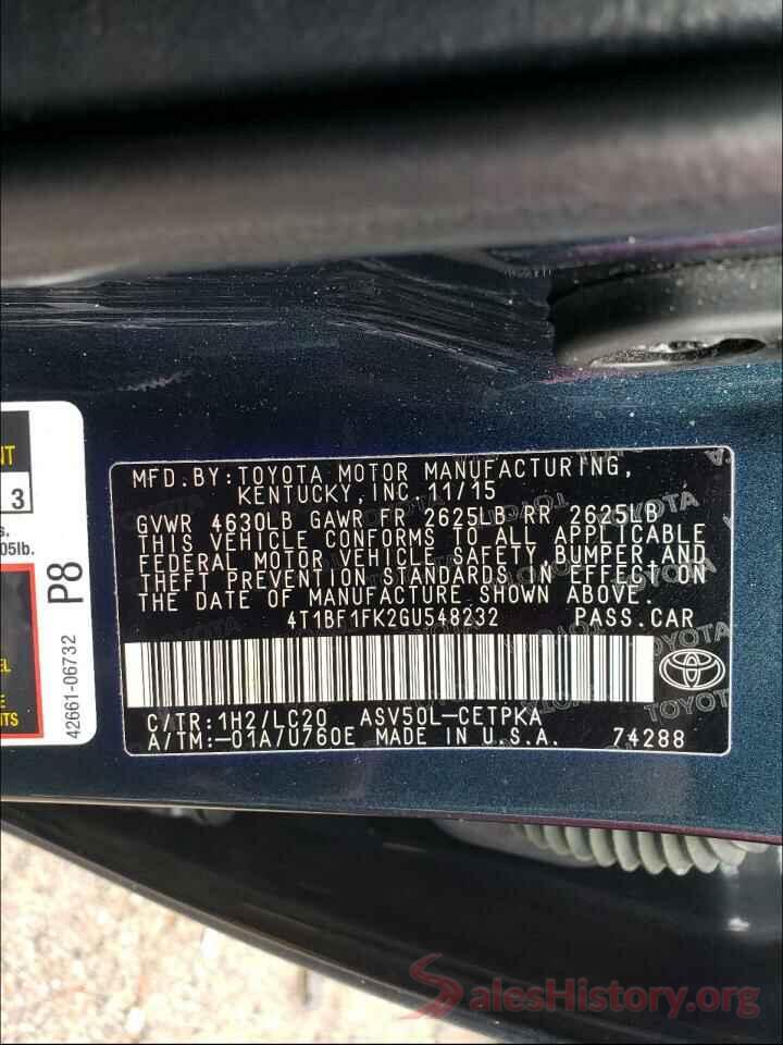 4T1BF1FK2GU548232 2016 TOYOTA CAMRY