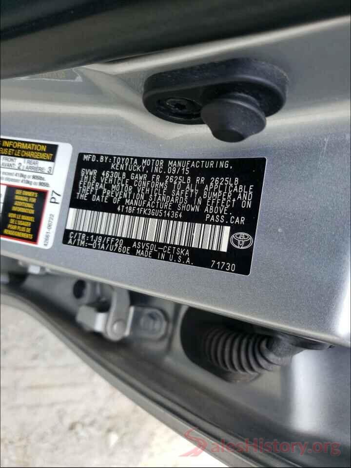 4T1BF1FK3GU514364 2016 TOYOTA CAMRY