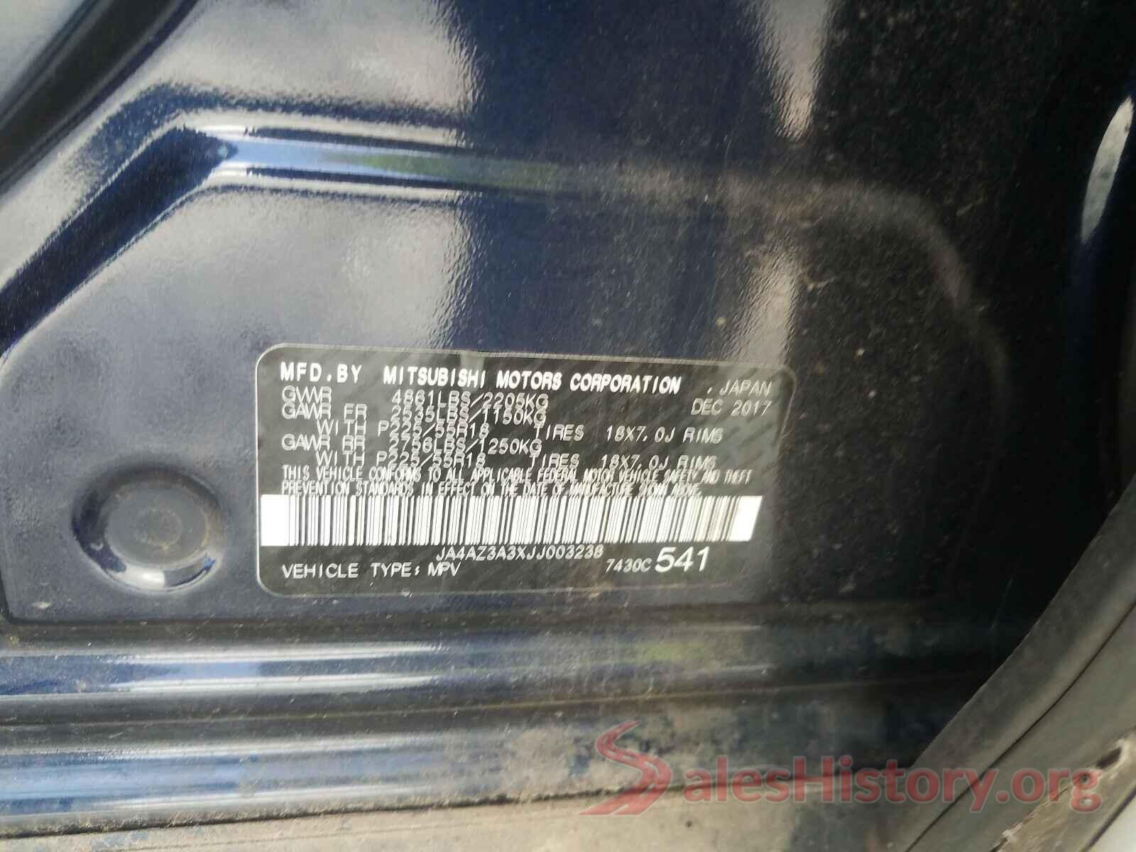 JA4AZ3A3XJJ003238 2018 MITSUBISHI OUTLANDER