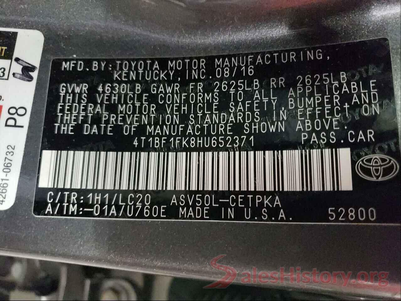 4T1BF1FK8HU652371 2017 TOYOTA CAMRY