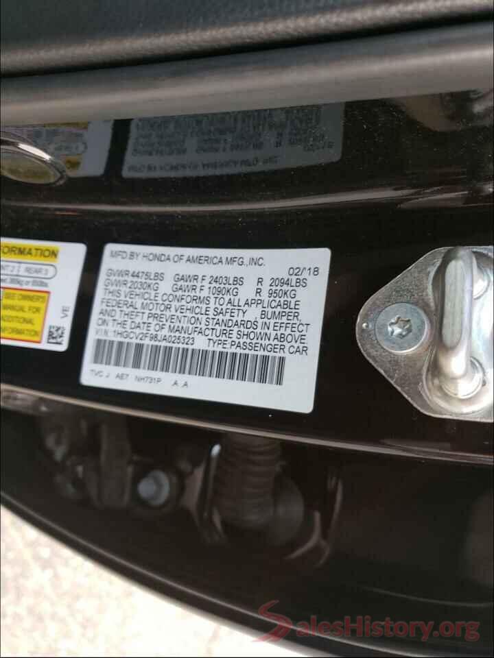 1HGCV2F98JA025323 2018 HONDA ACCORD