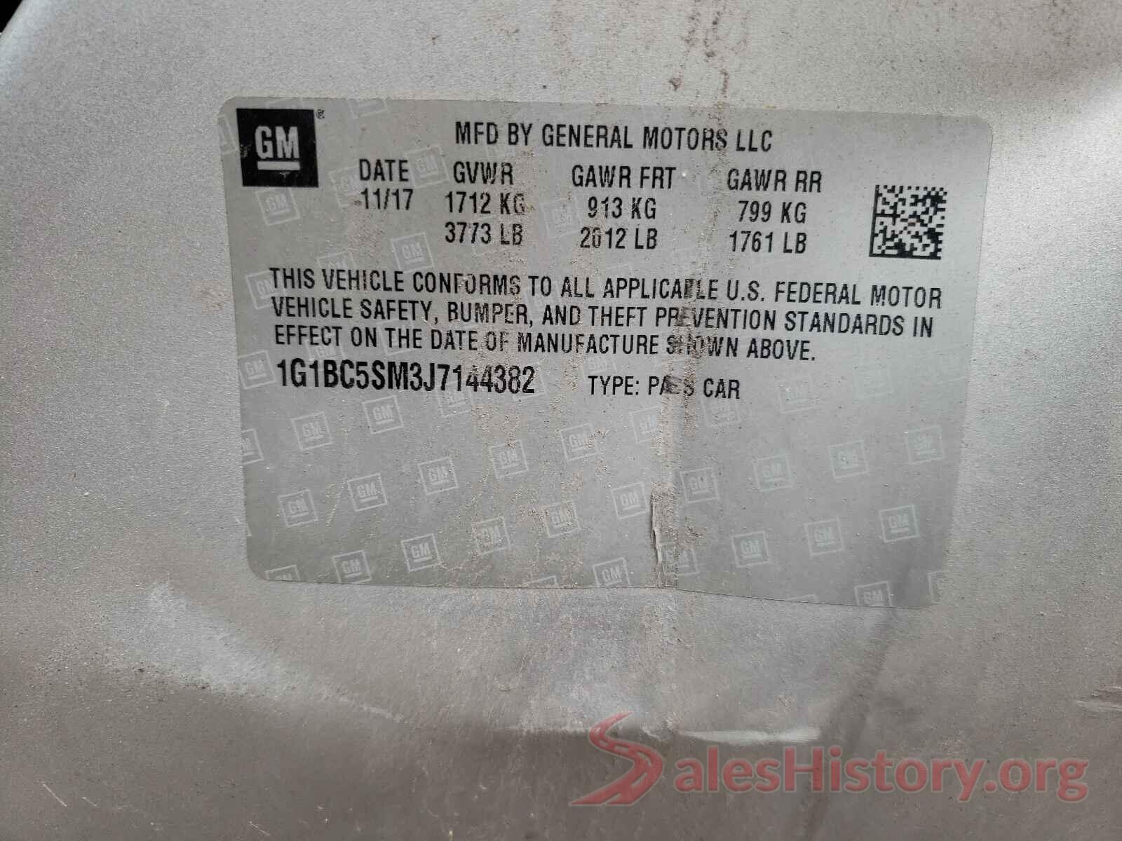 1G1BC5SM3J7144382 2018 CHEVROLET CRUZE