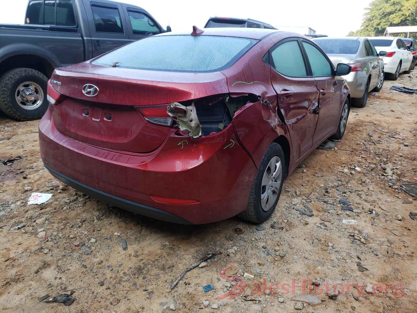 5NPDH4AE7GH681458 2016 HYUNDAI ELANTRA