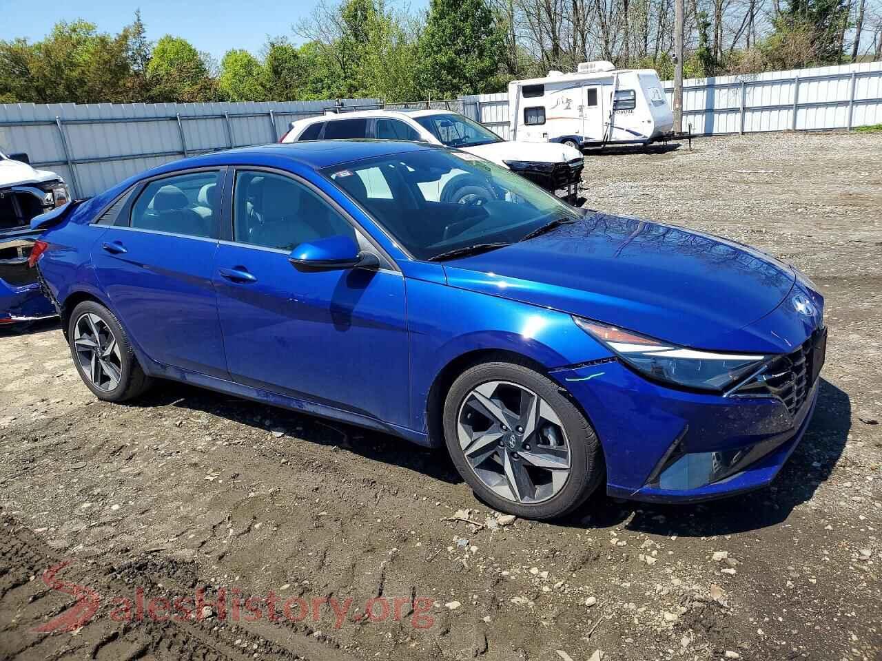 2021 HYUNDAI ELANTRA VIN 5NPLP4AG6MH008611, rear 3/4 view