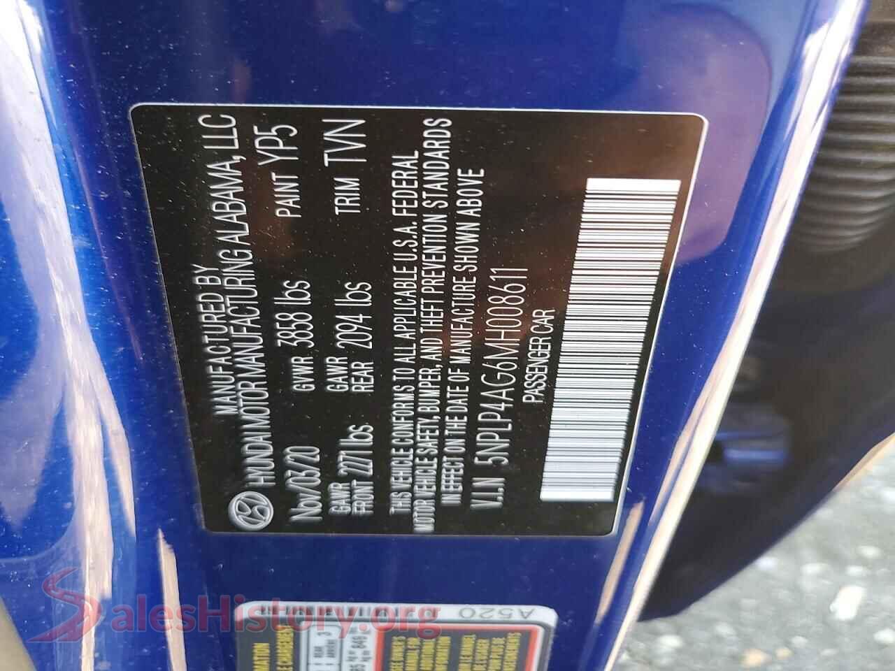2021 HYUNDAI ELANTRA VIN 5NPLP4AG6MH008611, wheel and tire