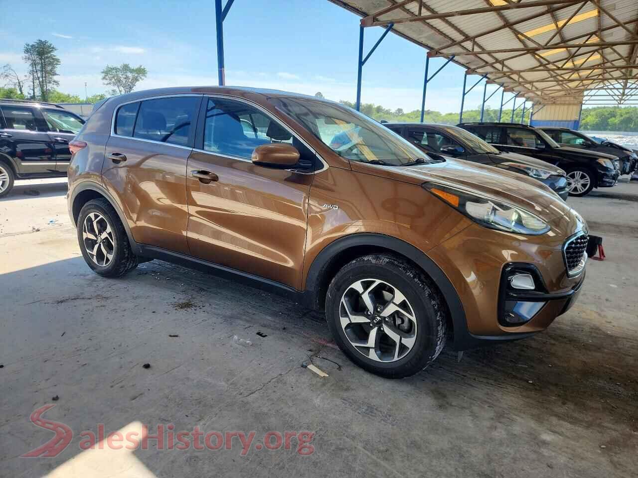 2021 KIA SPORTAGE VIN KNDPMCAC1M7922142, rear 3/4 view