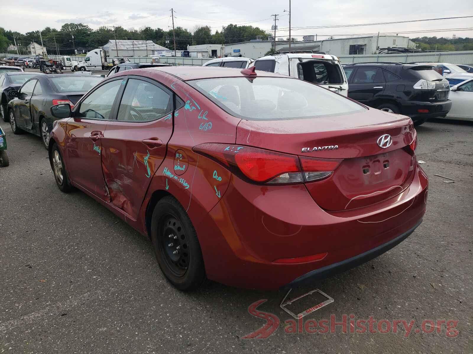 5NPDH4AEXGH665853 2016 HYUNDAI ELANTRA