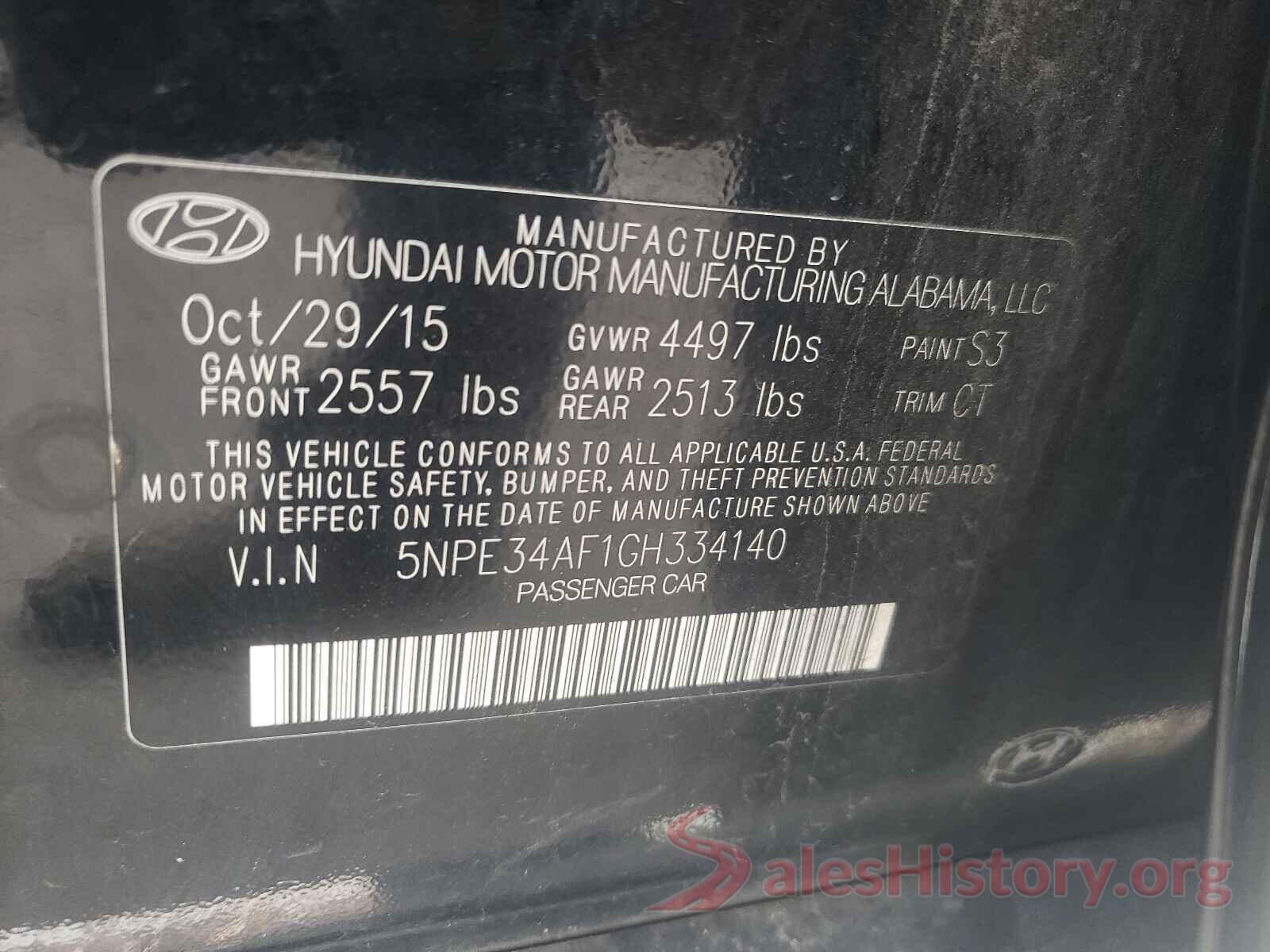 5NPE34AF1GH334140 2016 HYUNDAI SONATA