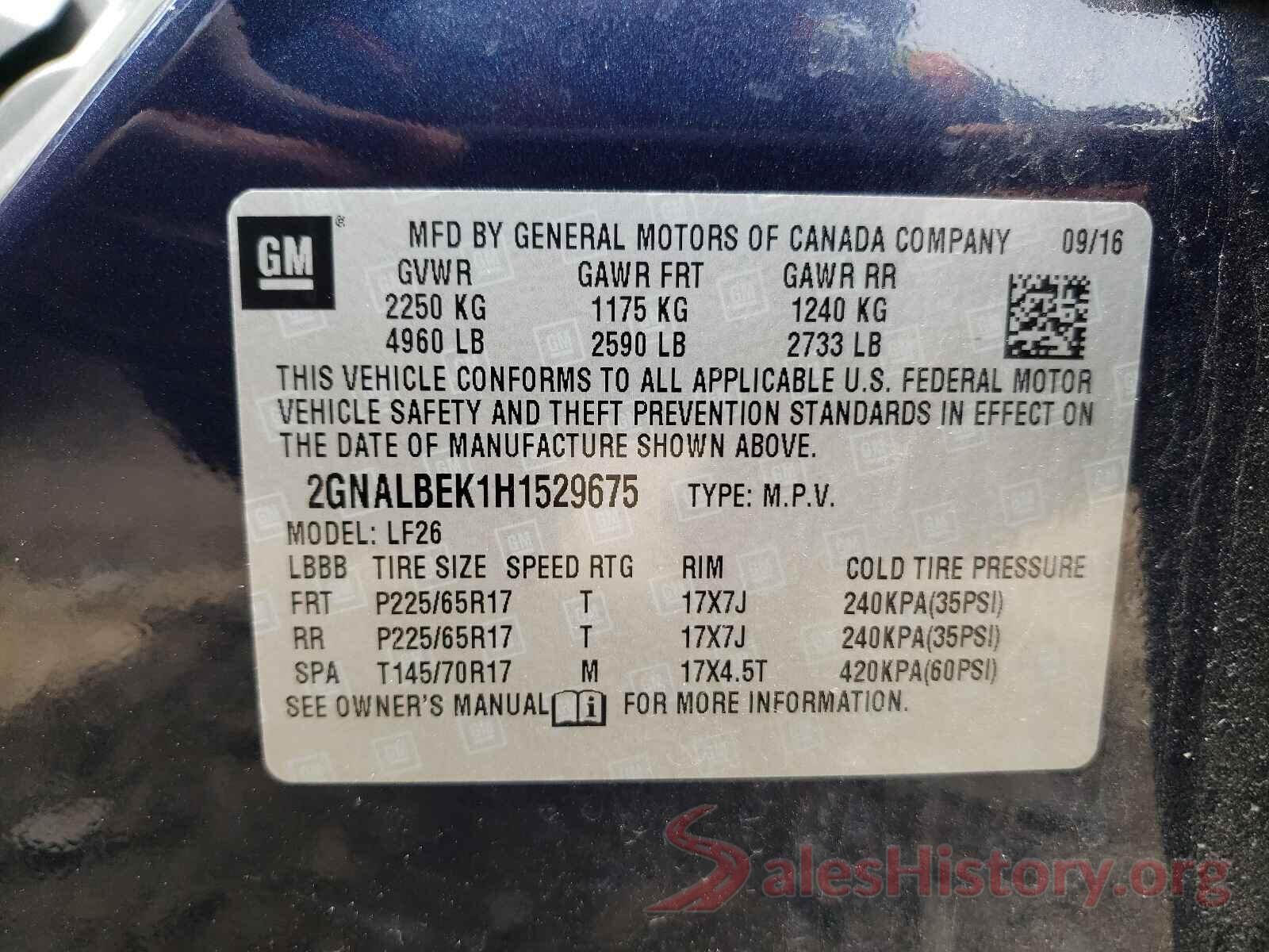 2GNALBEK1H1529675 2017 CHEVROLET EQUINOX