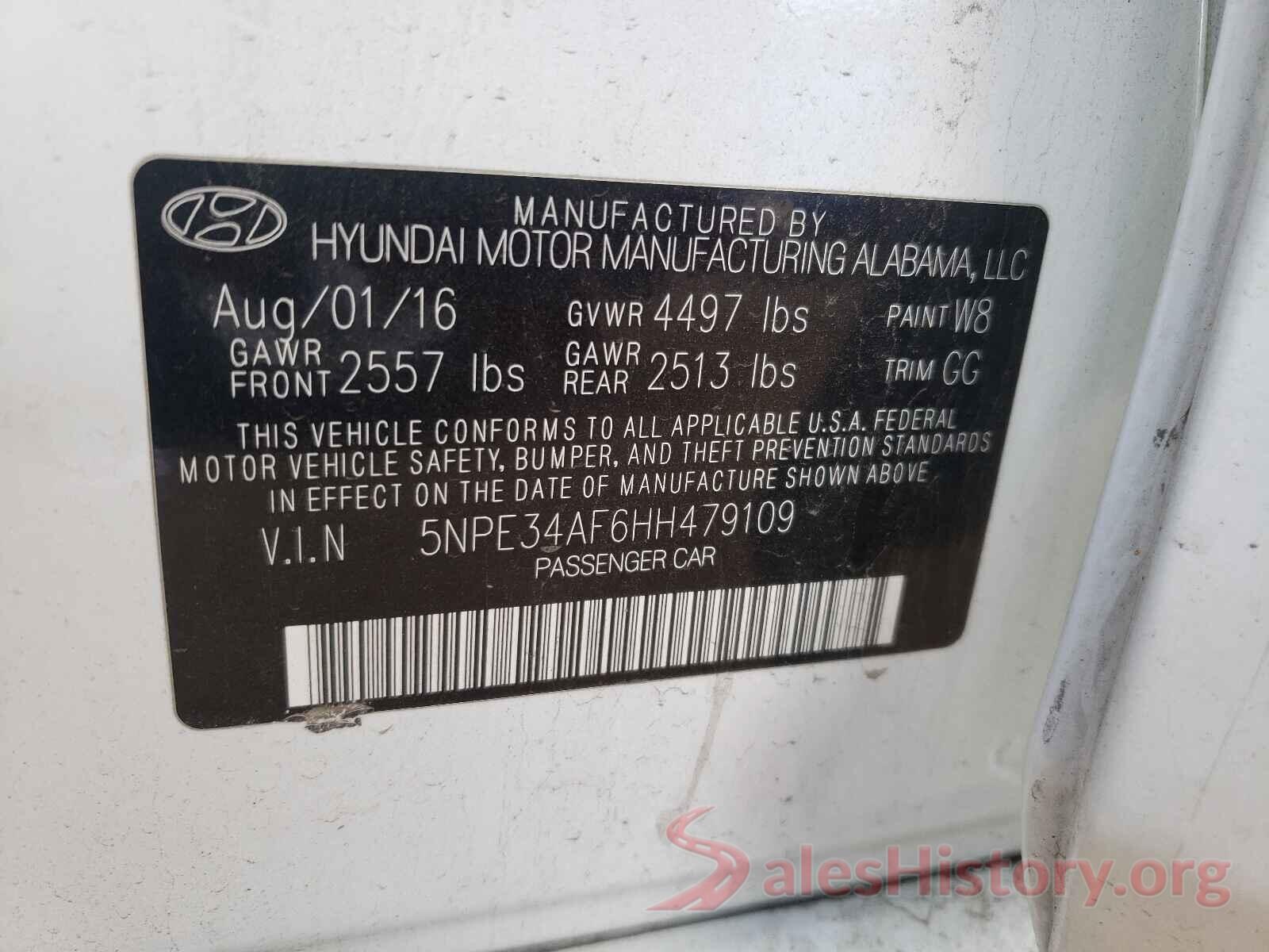 5NPE34AF6HH479109 2017 HYUNDAI SONATA